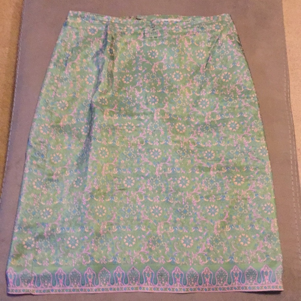 Old Navy Skirt, pink and green silk floral.